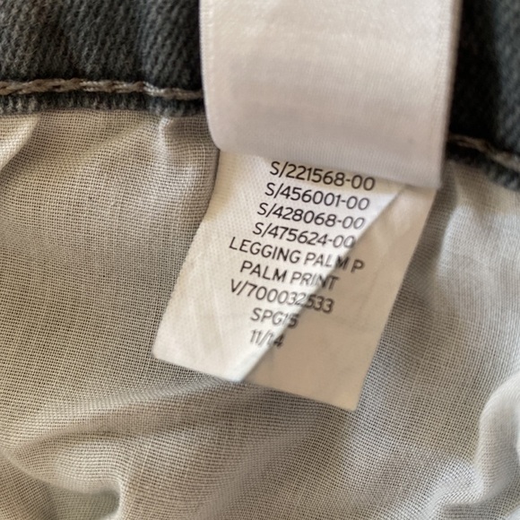 GAP 2014 LEGGING JEANS FLORAL PALM PRINT GRAY MID RISE SIZE 6/28 REGULAR - Picture 6 of 7